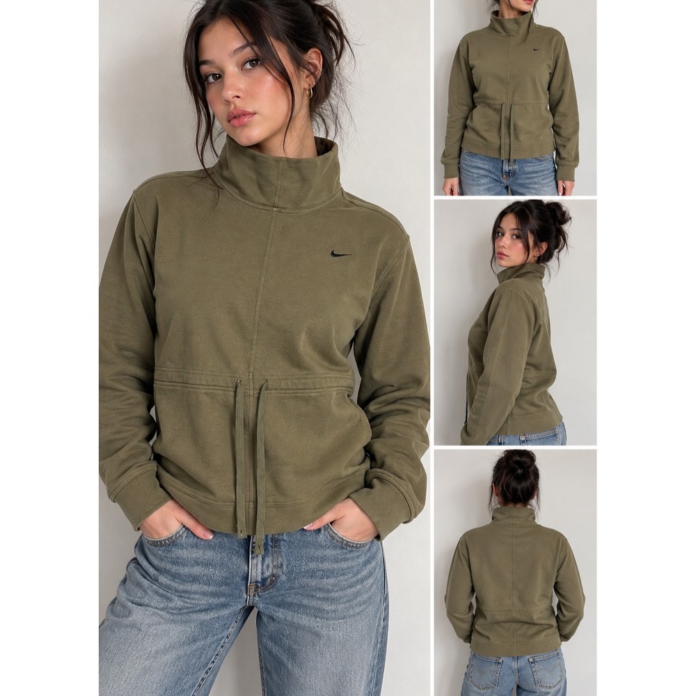 Nike Women Sz Large L Green Dri-FIT Get Fit Pullover Training Top (DD6140-222)